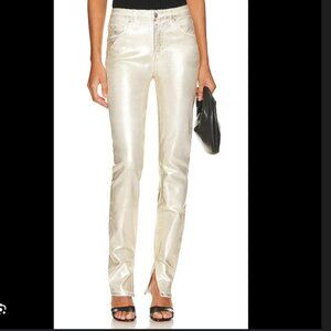 Simkhai Revolve Rae High Rise Skinny Jean Gold Foil 24